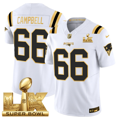 NE SB LX Game Patch Vapor Limited Gold Jersey - All Stitched