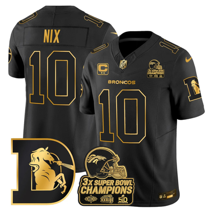 DEN Throwback 3-Times Champions Patch Vapor Limited Jersey V3 - All Stitched