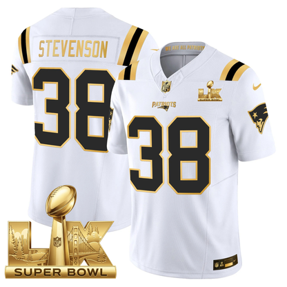 NE SB LX Game Patch Vapor Limited Gold Jersey - All Stitched