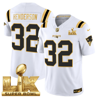 NE SB LX Game Patch Vapor Limited Gold Jersey - All Stitched