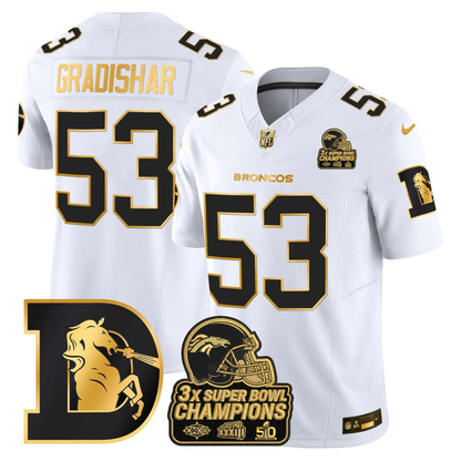 DEN Throwback 3-Times Champions Patch Vapor Limited Jersey V3 - All Stitched