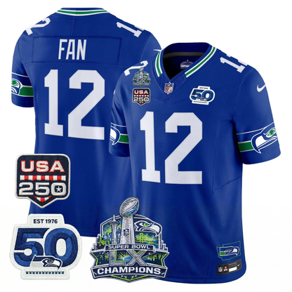 SEA S.Bowl LX Champions Patch Vapor Limited Jersey - All Stitched