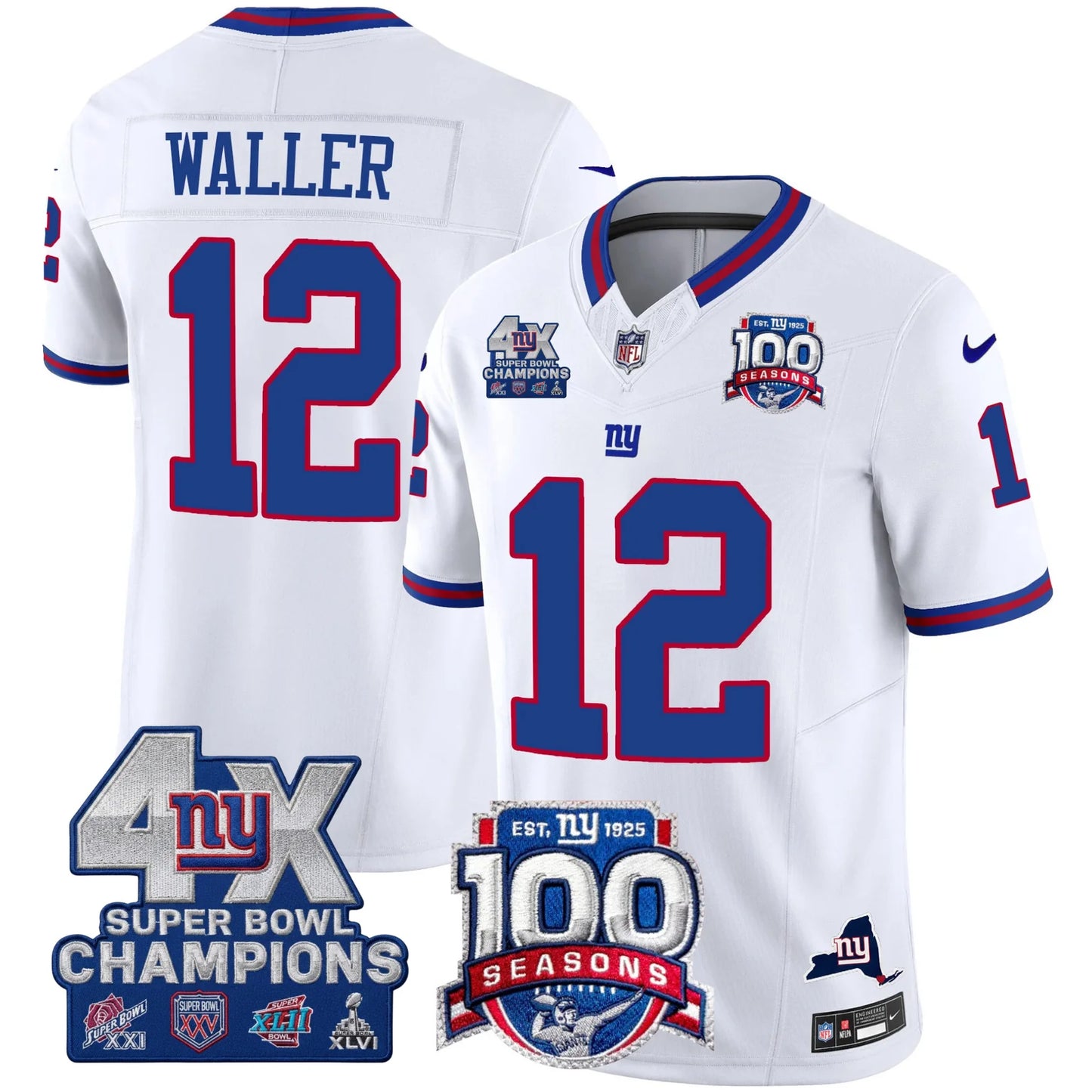 NYG 4X Champions & 100th Season Patch Limited Edition - Stitched (2)