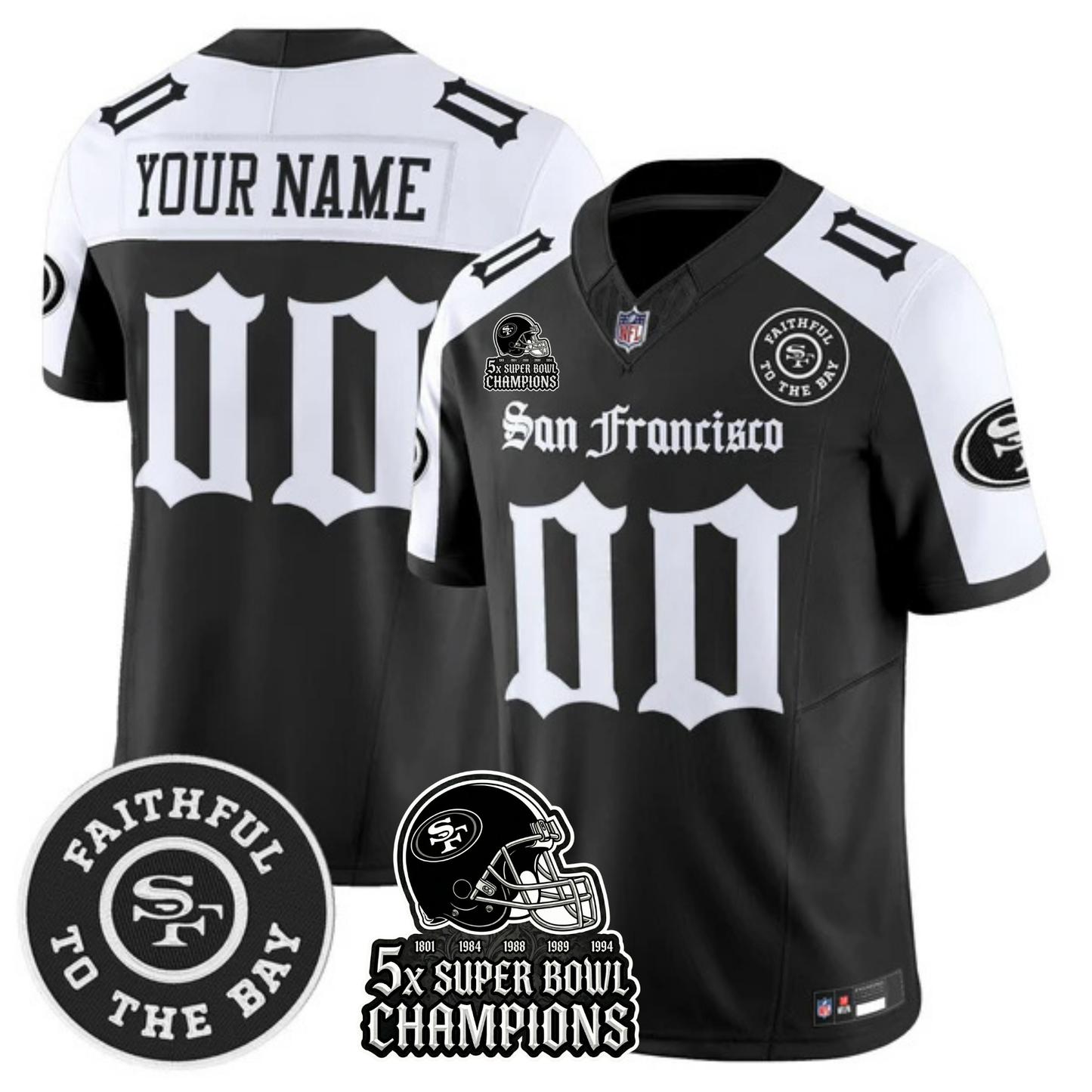 SF 5-Time Champions 'Gothic Edition' Vapor Limited Jersey - All Stitched