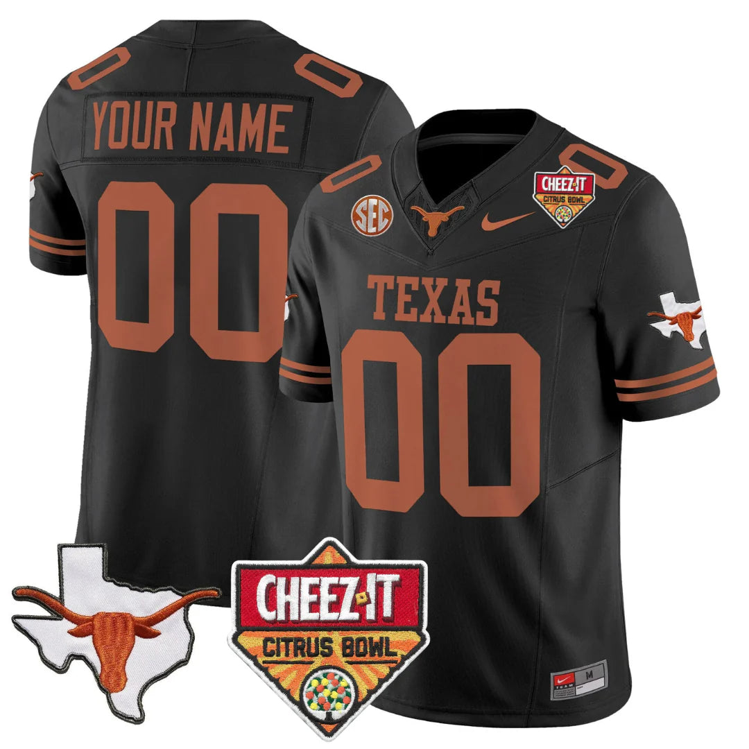 TEX 2025 State Map & Citrus Bowl Patch Vapor Limited Custom Jersey - All Stitched