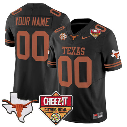 TEX 2025 State Map & Citrus Bowl Patch Vapor Limited Custom Jersey - All Stitched