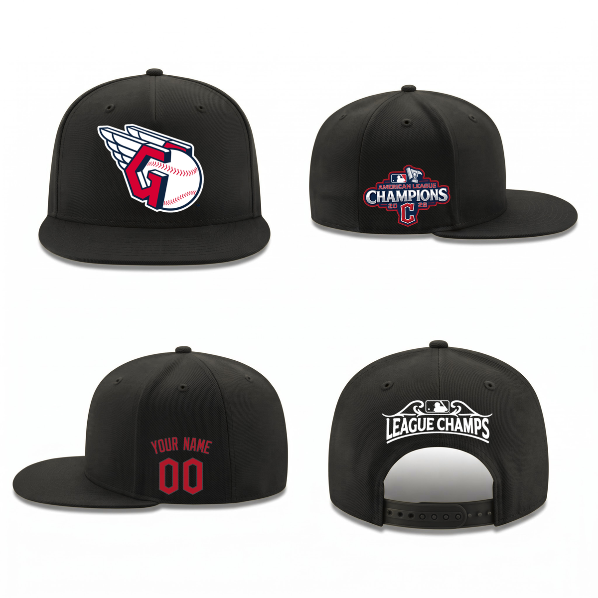 CLE American League Champions Personalized Snapback Cap - Printed V1