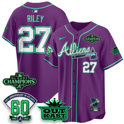 ATL 2026 NL East Champs Atliens Cool Base Galaxy Version Jersey - Stitched