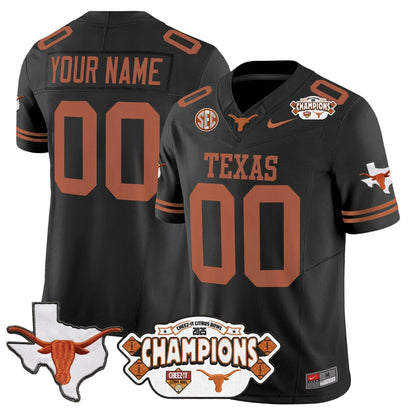 TEX 2025 State Map & Citrus Bowl Champions Patch Vapor Limited Custom Jersey - All Stitched