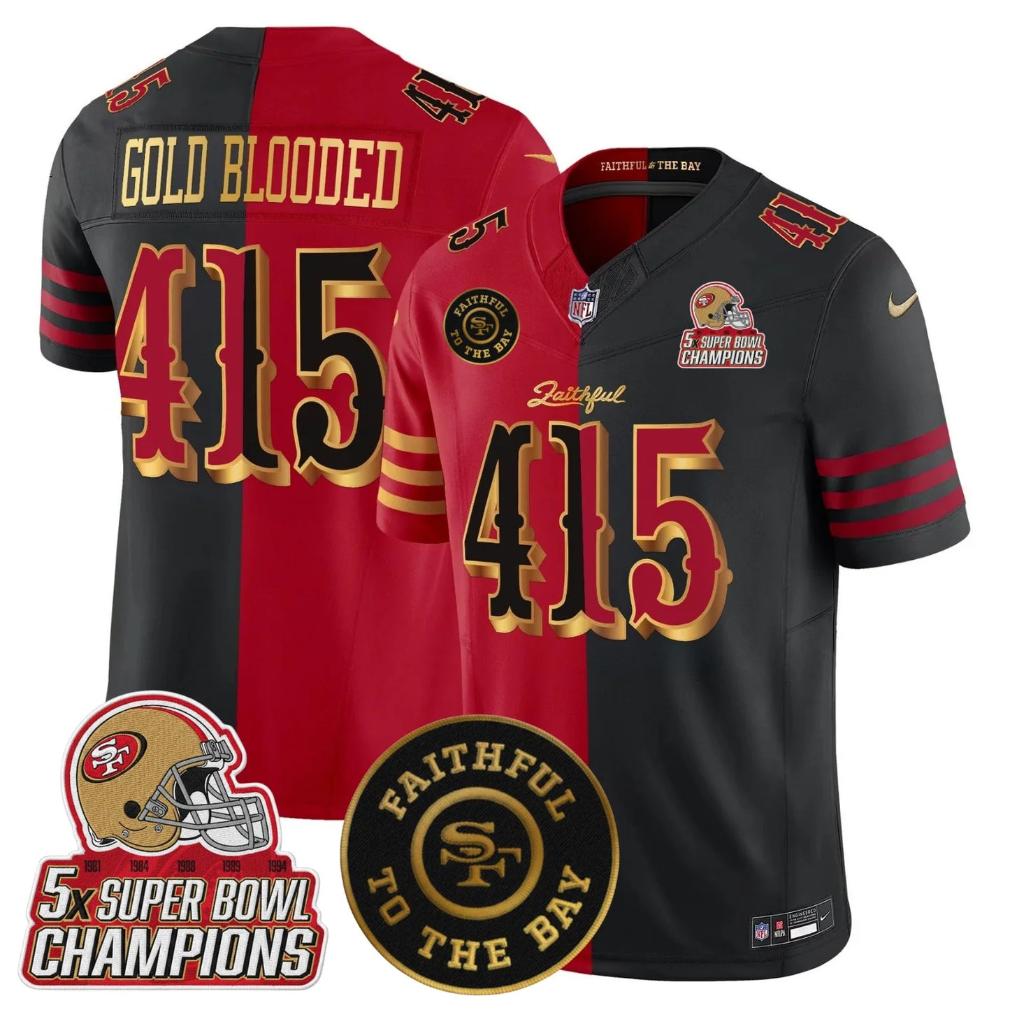 SF 2025 “Rivalries” 5x Champions & Faithful To The Bay Patch Vapor Limited Jersey - All Stitched
