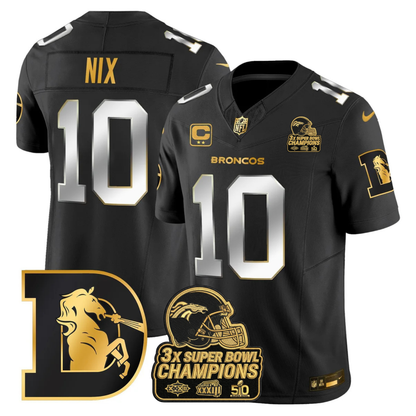 DEN Throwback 3-Times Champions Patch Vapor Limited Jersey V3 - All Stitched