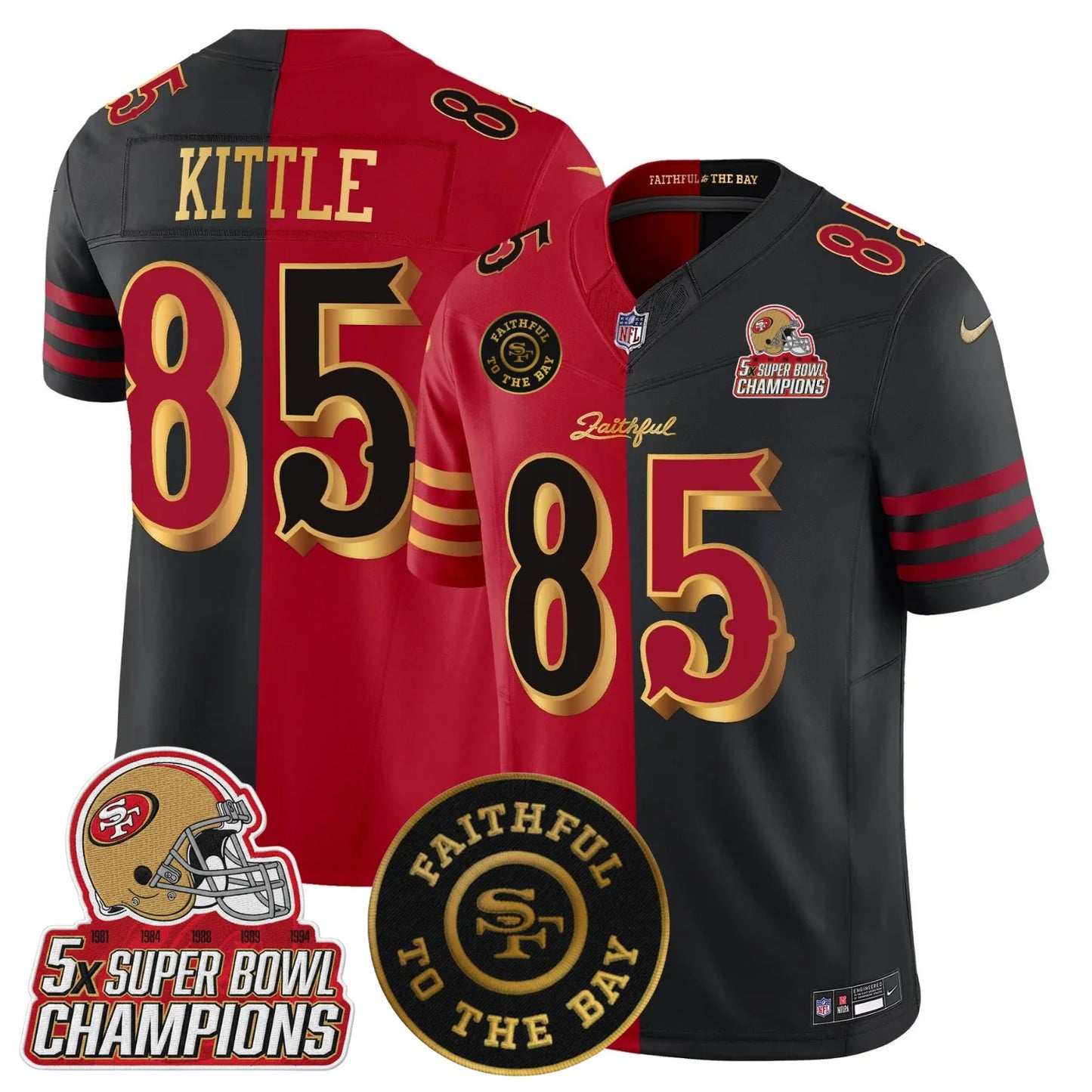 SF 2025 “Rivalries” 5x Champions & Faithful To The Bay Patch Vapor Limited Jersey - All Stitched