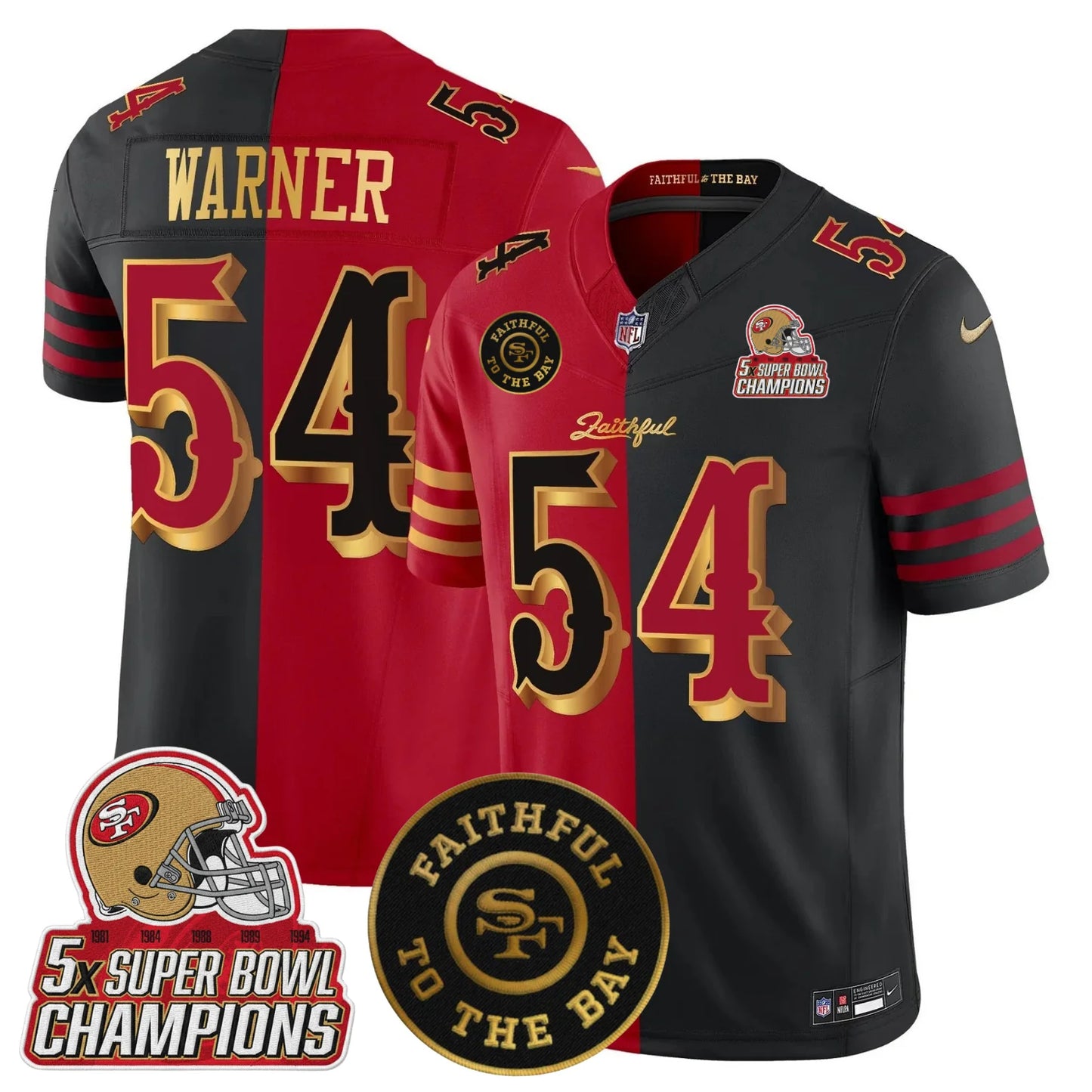 SF 2025 “Rivalries” 5x Champions & Faithful To The Bay Patch Vapor Limited Jersey - All Stitched