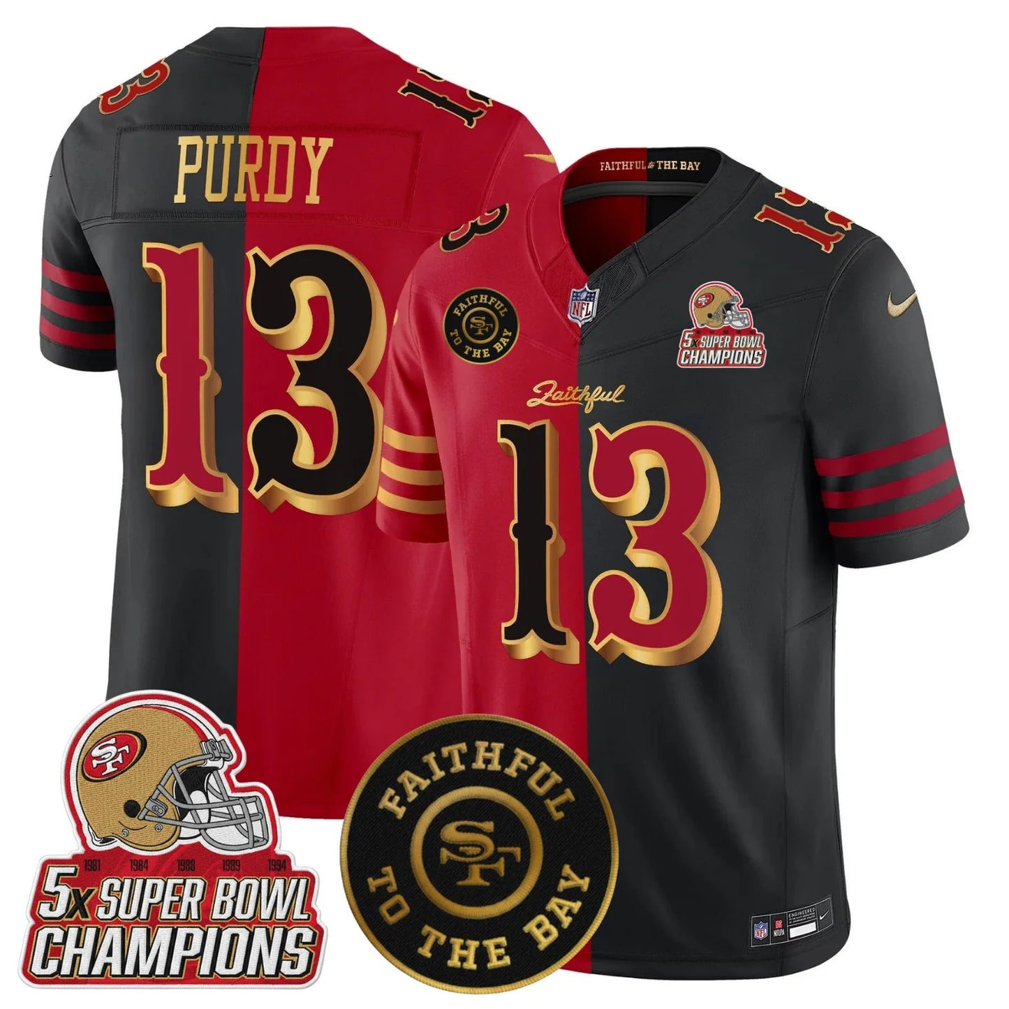 SF 2025 “Rivalries” 5x Champions & Faithful To The Bay Patch Vapor Limited Jersey - All Stitched