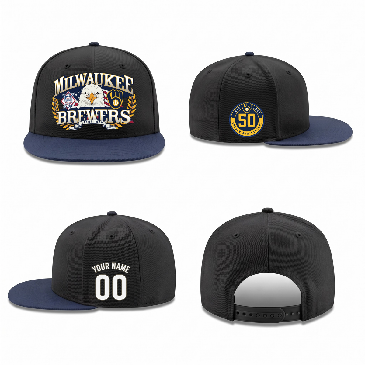 MIL Since 1970 Personalized Snapback Cap - Printed
