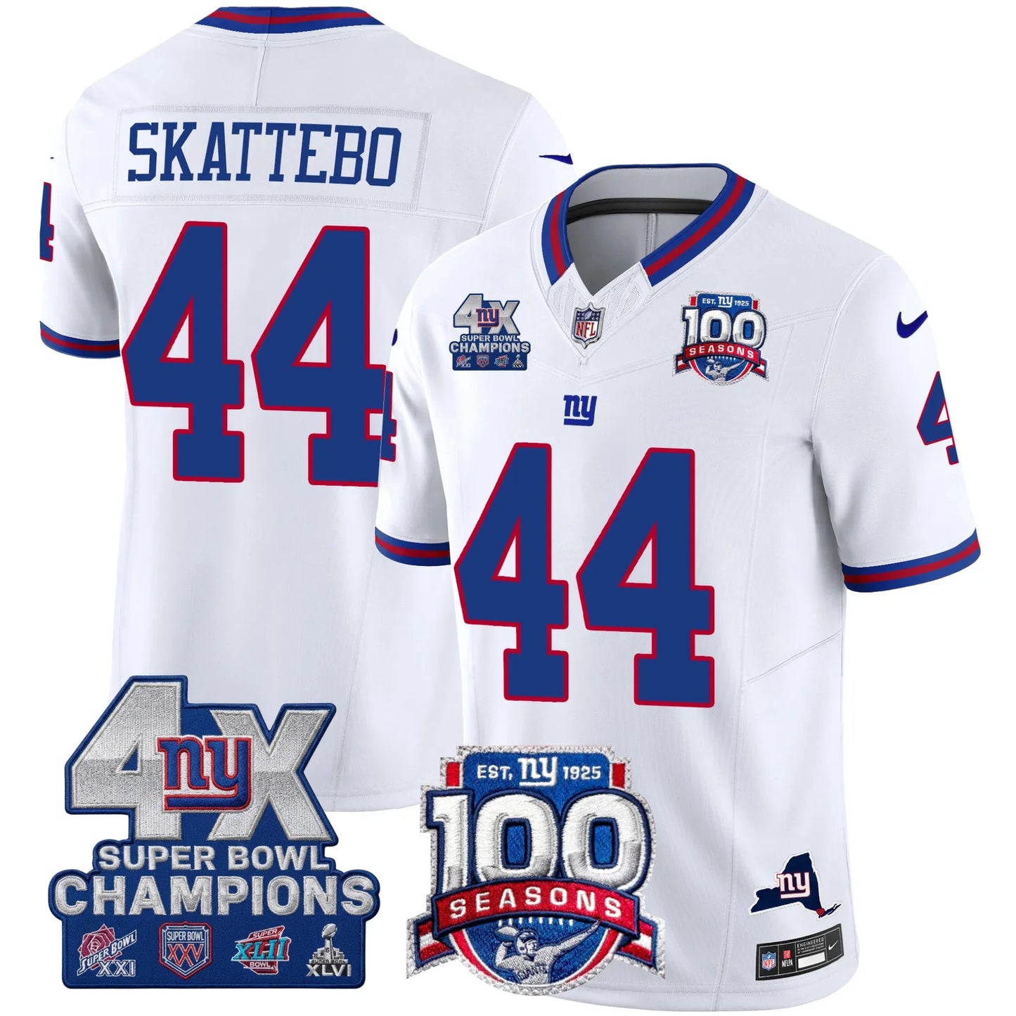 NYG 4X Champions & 100th Season Patch Limited Edition - Stitched (2)