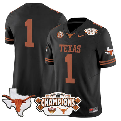 TEX 2025 State Map & Citrus Bowl Champions Patch Vapor Limited Jersey V1 - All Stitched