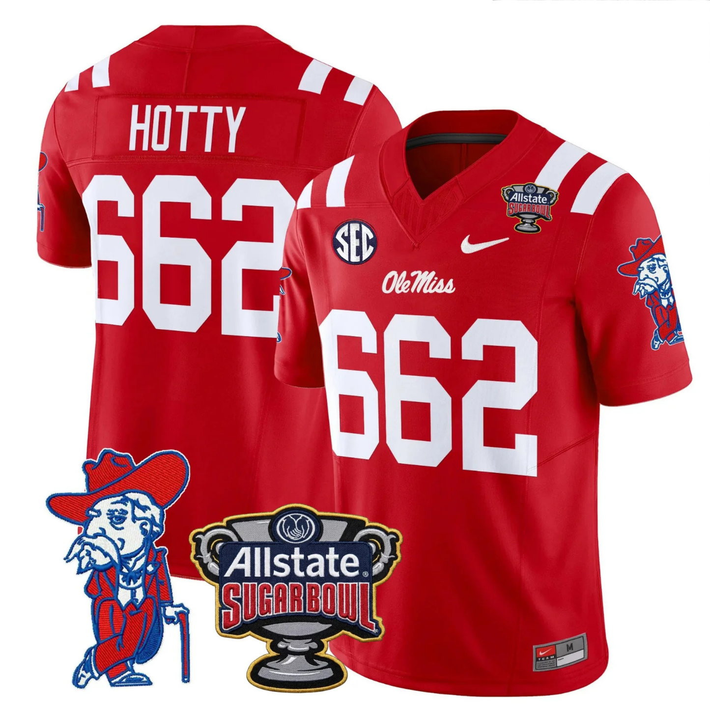 Ole Miss Rebels 2025 Sugar Bowl Patch Vapor Limited Jersey - All Stitched