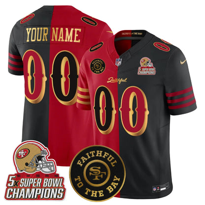 SF 2025 “Rivalries” 5x Champions & Faithful To The Bay Patch Vapor Limited Custom Jersey - All Stitched