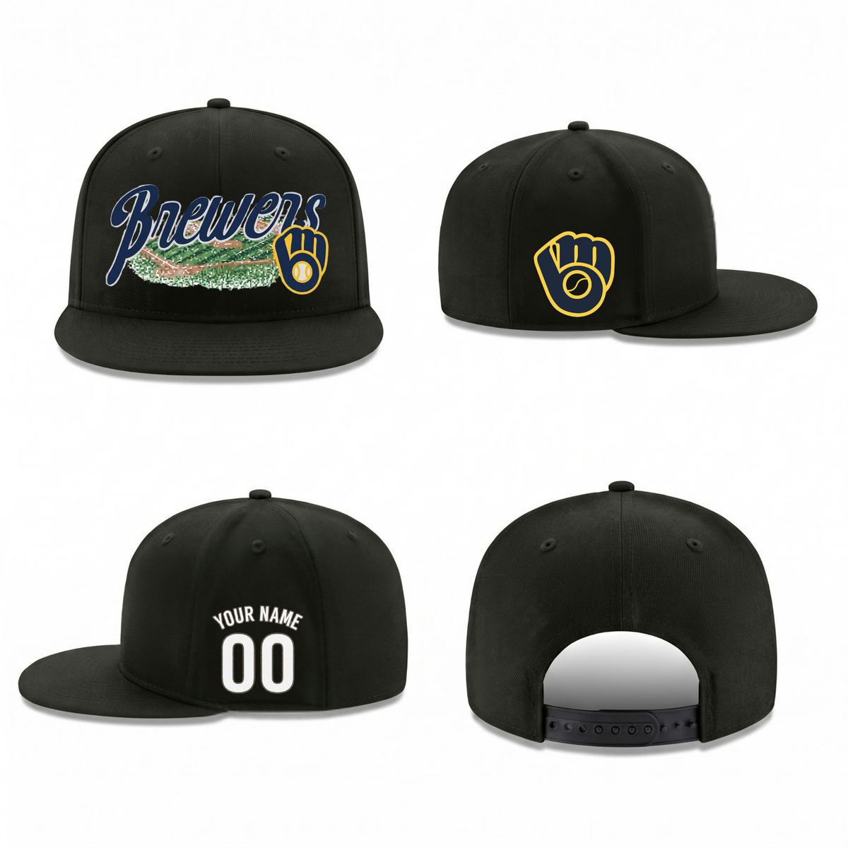 MIL Baseball Field Personalized Snapback Cap - Printed