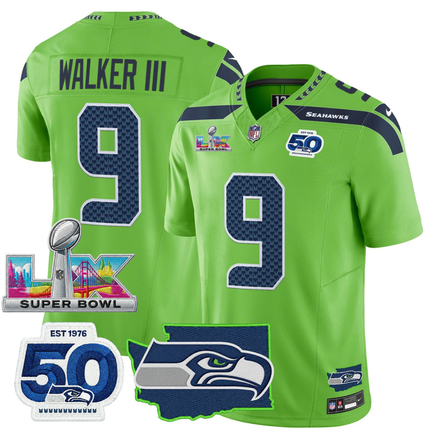 Women's SEA SB LX Game Patch Jersey - All Stitched