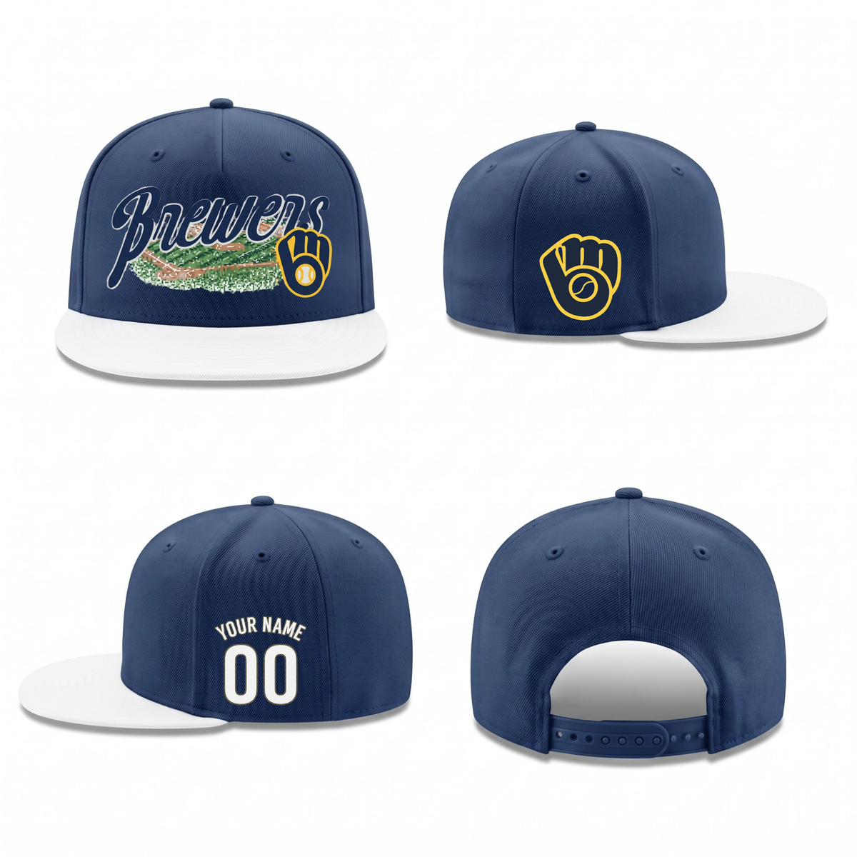 MIL Baseball Field Personalized Snapback Cap - Printed