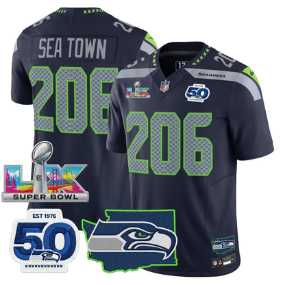 SEA SB LX Game Patch Jersey - All Stitched