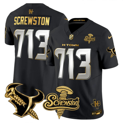 HOU 2026 DJ Screw Vapor Limited Gold Edition Jersey - All Stitched