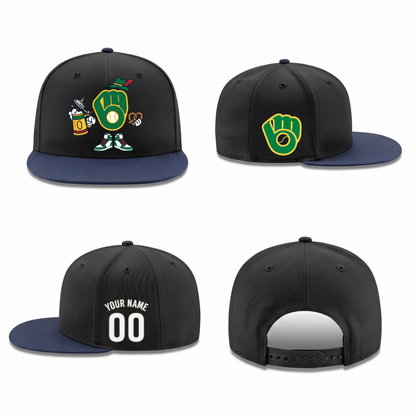MIL Beer & Pretzel Personalized Snapback Cap - Printed