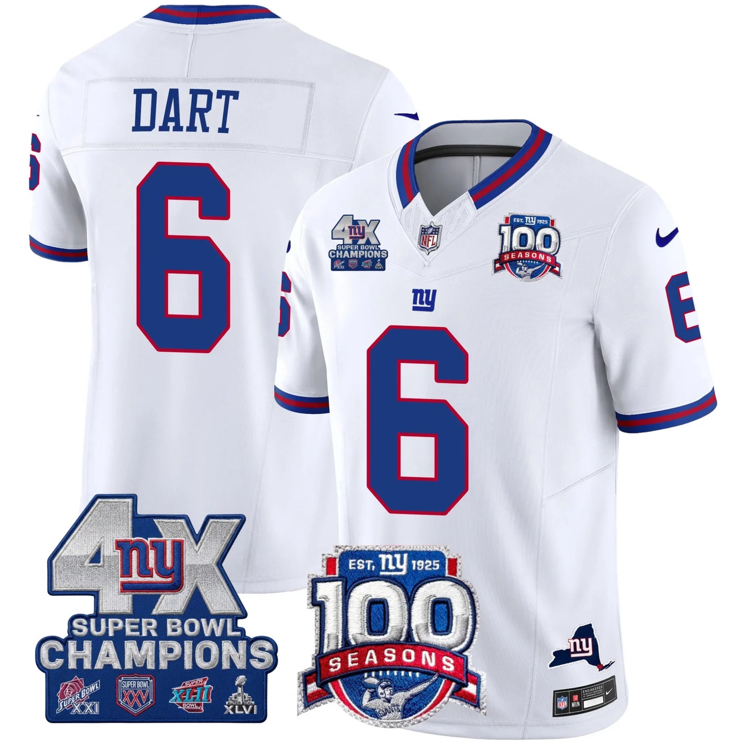 NYG 4X Champions & 100th Season Patch Limited Edition - Stitched (2)