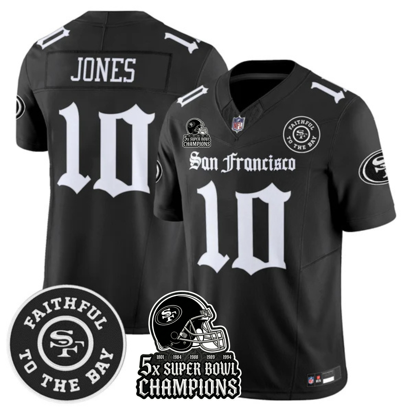 SF 5-Time Champions 'Gothic Edition' Vapor Limited Jersey - All Stitched