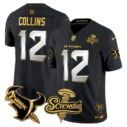 HOU 2026 DJ Screw Vapor Limited Gold Edition Jersey - All Stitched