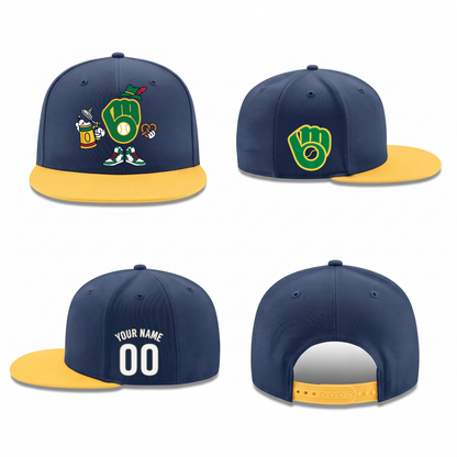 MIL Beer & Pretzel Personalized Snapback Cap - Printed