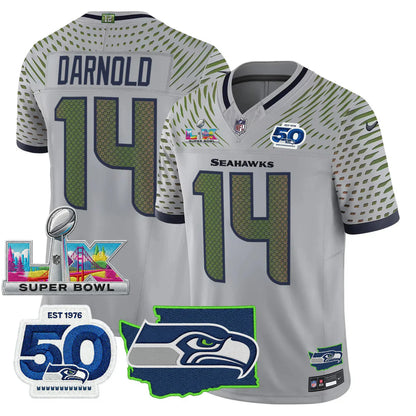 SEA S.Bowl LX Champions Patch Vapor Limited Jersey - All Stitched