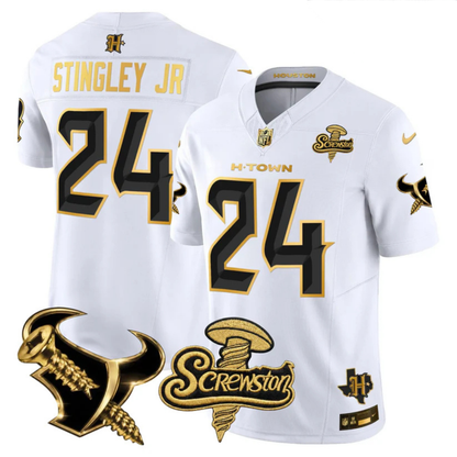 HOU 2026 DJ Screw Vapor Limited Gold Edition Jersey - All Stitched
