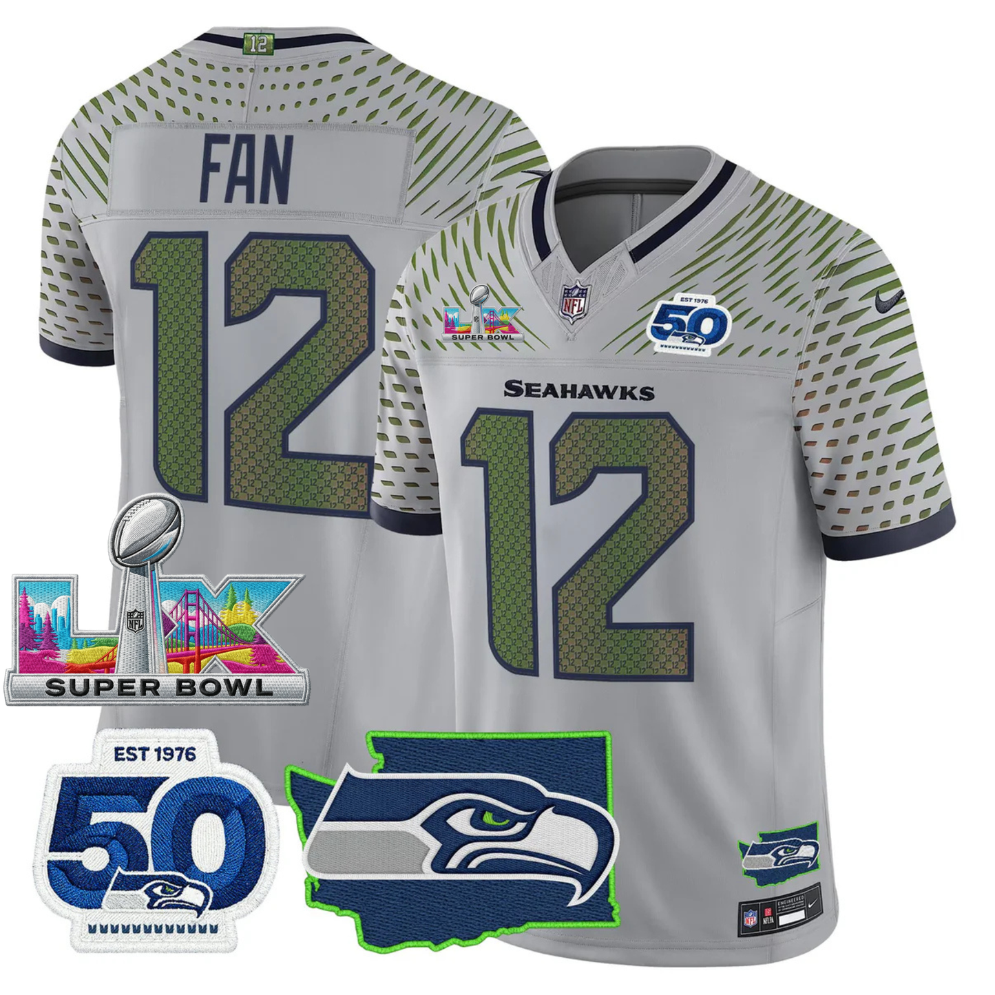 Women's SEA SB LX Game Patch Jersey - All Stitched