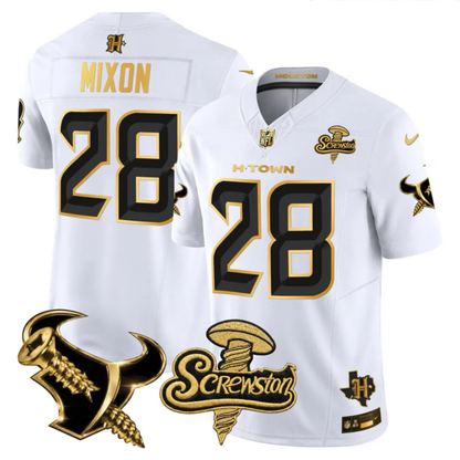 HOU 2026 DJ Screw Vapor Limited Gold Edition Jersey - All Stitched