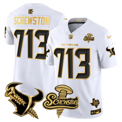 HOU 2026 DJ Screw Vapor Limited Gold Edition Jersey - All Stitched