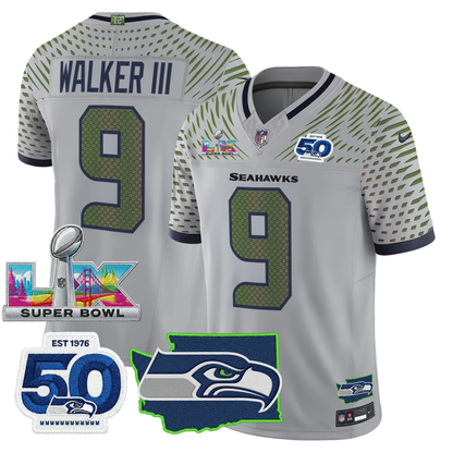 SEA SB LX Game Patch Jersey - All Stitched