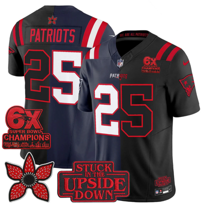 NE 6-Times Champions Patch 'Upside Down Edition' Vapor Limited Jersey - All Stitched