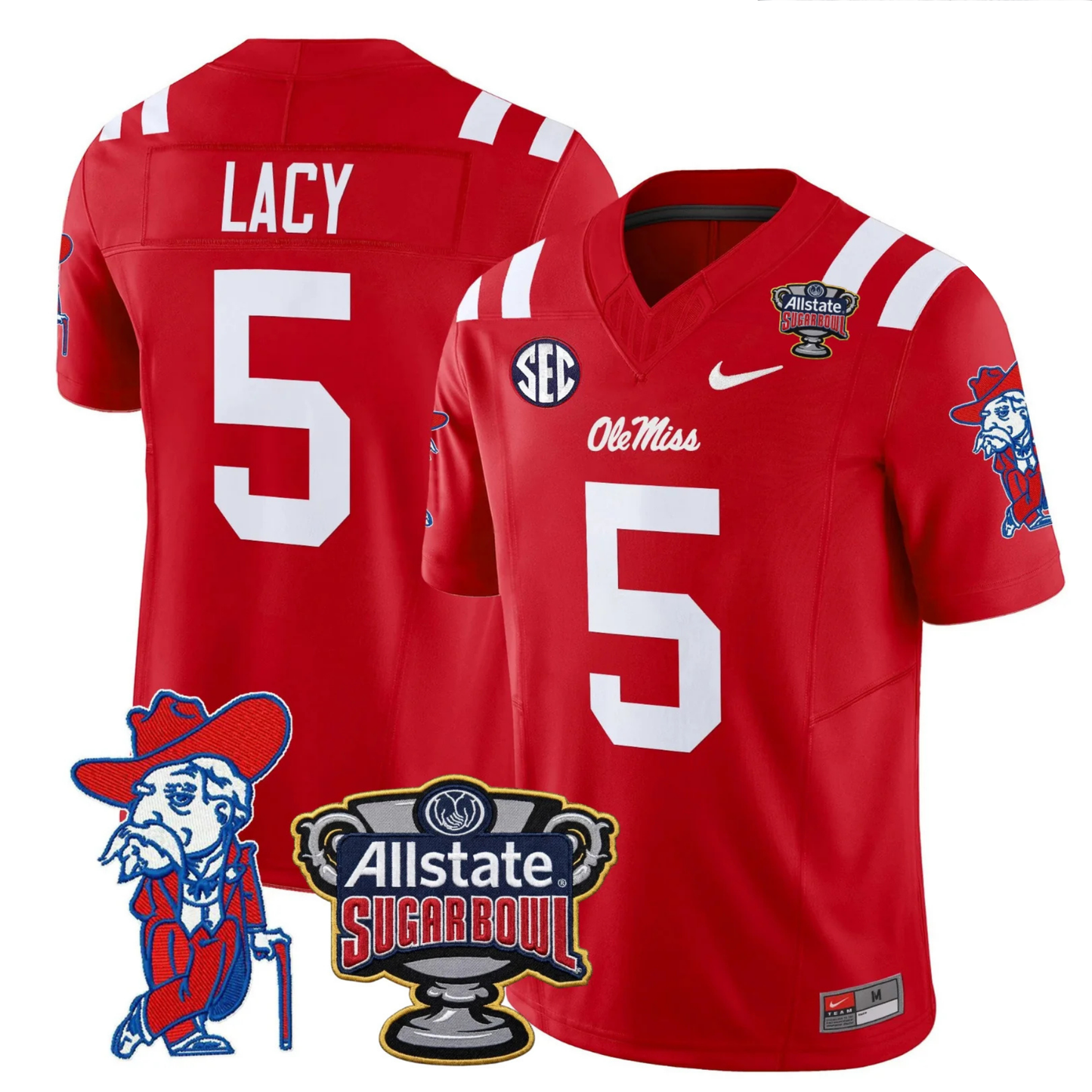 Ole Miss Rebels 2025 Sugar Bowl Patch Vapor Limited Jersey - All Stitched