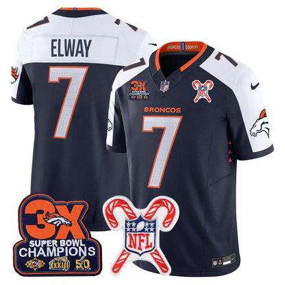 DEN 3-Time Champions & Christmas Patch Vapor Limited Jersey - All Stitched