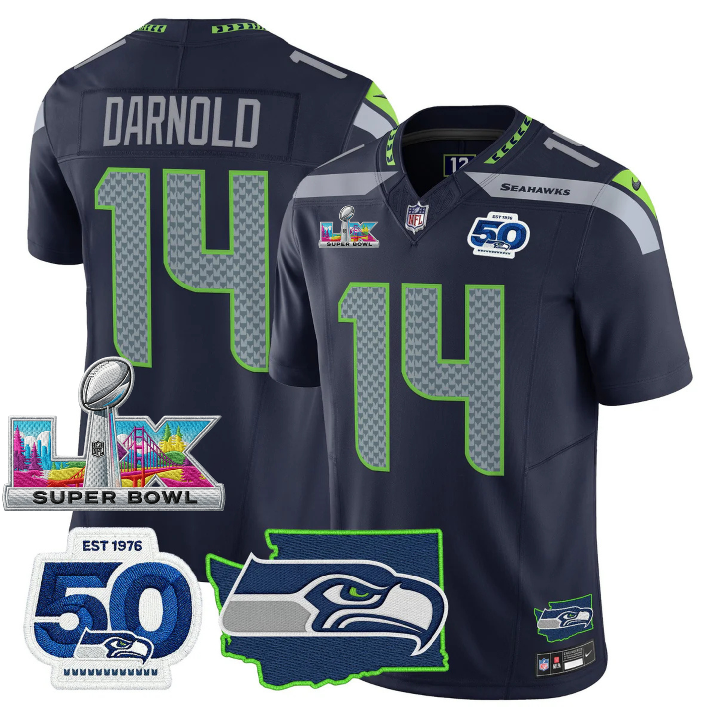 Women's SEA SB LX Game Patch Jersey - All Stitched