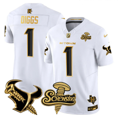 HOU 2026 DJ Screw Vapor Limited Gold Edition Jersey - All Stitched