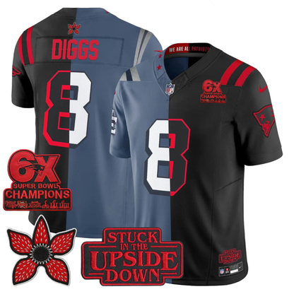 NE 6-Times Champions Patch 'Upside Down Edition' Vapor Limited Jersey - All Stitched