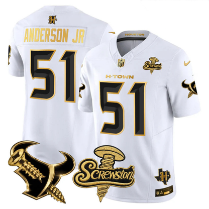 HOU 2026 DJ Screw Vapor Limited Gold Edition Jersey - All Stitched