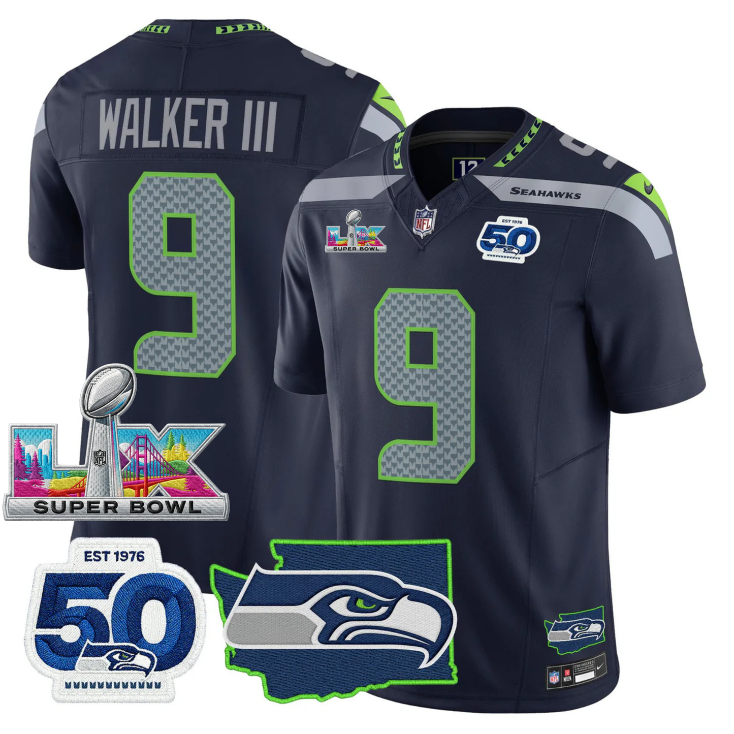 Women's SEA SB LX Game Patch Jersey - All Stitched