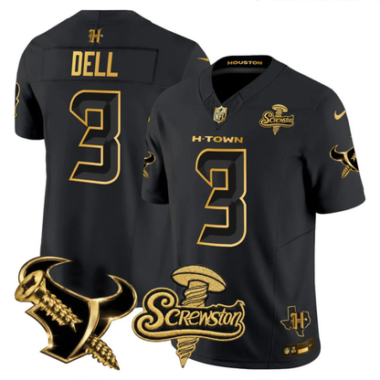 HOU 2026 DJ Screw Vapor Limited Gold Edition Jersey - All Stitched