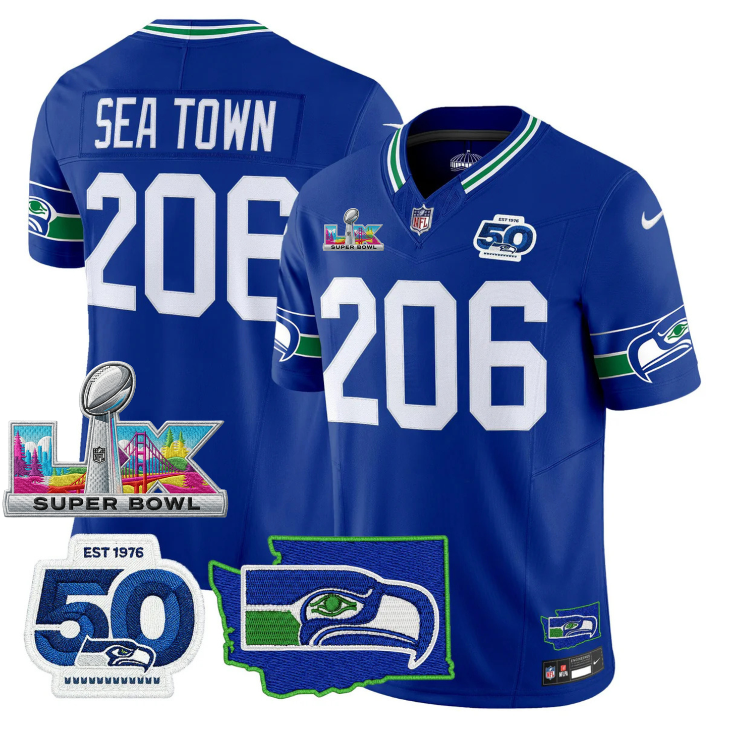 Women's SEA SB LX Game Patch Jersey - All Stitched