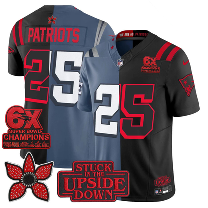 NE 6-Times Champions Patch 'Upside Down Edition' Vapor Limited Jersey - All Stitched